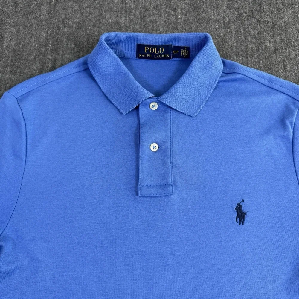 Polo Ralph Lauren Men's S Blue Polo Shirt Short Sleeve Pony 100% Cotton